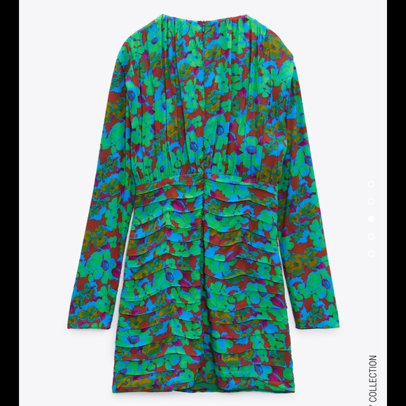 Zara floral print draped dress - Picture 3 of 4